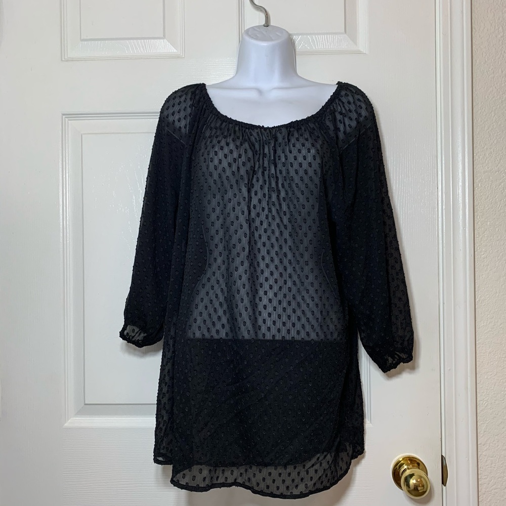 Jennifer Lopez Black Blouse Top Size L